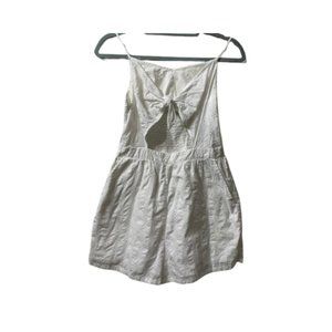 Aerie Feminine Cottage Core Romper Bow Tie front With Pockets Size Small